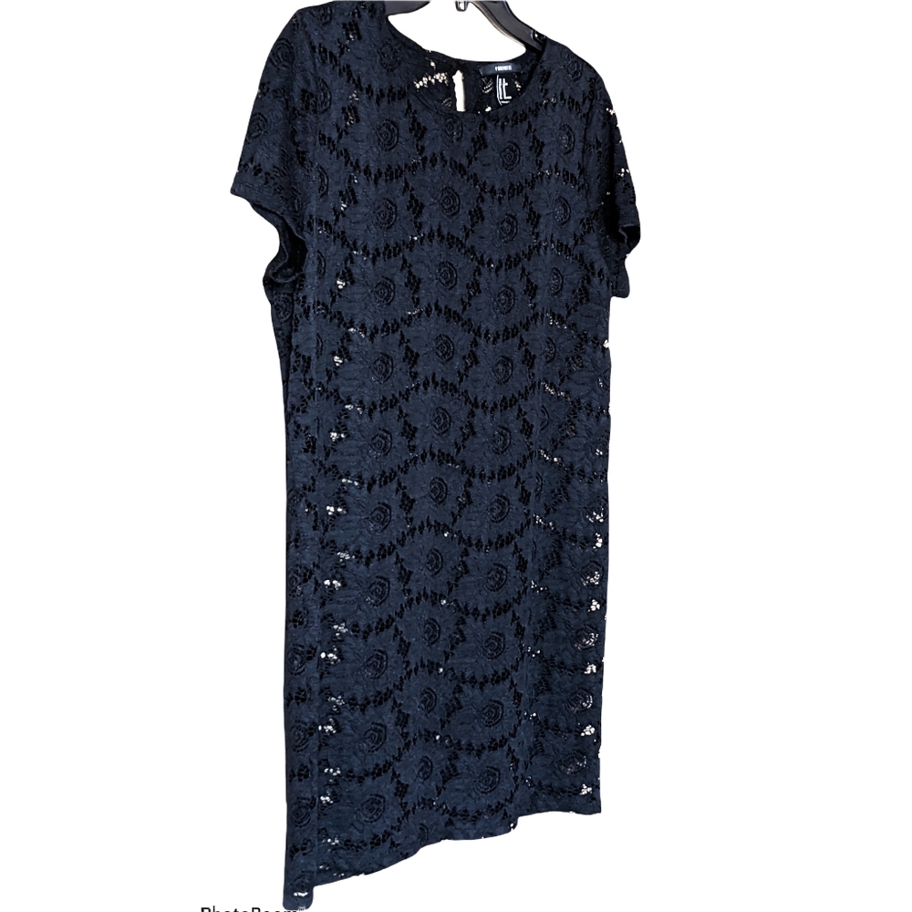 Forever 21 Lace Black Dress Short Sleeves Stretch